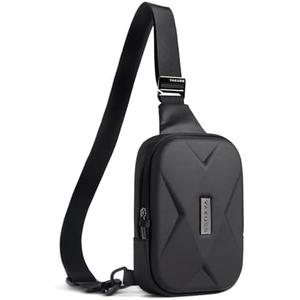 YaKuss Hard Shell Sling Bag for Men and Women, Waterproof Anti-Theft bag for Travel, Men Crossbody Bags for gift, (Black）