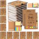 Kosiz 40 Pcs/20 Set Christian Gift Bulk Bible Verse Bamboo Pen Spiral Bible Notebook with Notes Religious Basket Stuffers for Fathers Day Women Men Church Members Coworker Teacher (Kraft)
