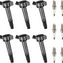 BDFHYK Ignition Coil Pack UF487 and Iridium Spark Plug 6619 Compatible with Lexus ES350 2007-2015 Lexus RX350 Toyota RAV4 Avalon Camry Toyota Sienna Toyota Coil Pack Coil for Lexus 3.5L Set of 6