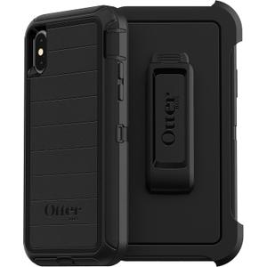OtterBox Defender Series Rugged Case & Holster for iPhone Xs & iPhone X - Non-Retail Packaging - Black (with Microbial Defense)