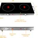 MegaChef Ceramic Infrared Double Cooktop, 25 Inch, Black