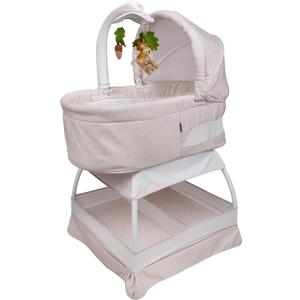 TruBliss Baby Sweetli Calm Infant Bassinet Bedside Crib Sleeper with Cry Recognition, Electric Mobile with Deluxe Toys, Music, Nightlights, Vibration (Wheat Melange)