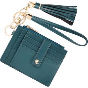 KNGITRYI Small Wristlet Wallets for Women RFID Credit Card Holder Wallet Keychain Wristlet Wallet Credit Card Wallets for Women (Lake Blue)
