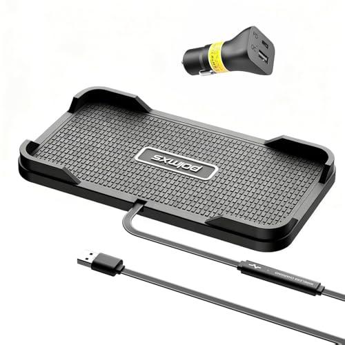 Wireless Charger Car Charging pad,Polmxs 15W Fast Wireless Phone Charger Cell Phone Cordless Charging mat Compatible with iPhone 11/12/12/14/15 Galaxy S21/S22/S23/24 (C12Y)