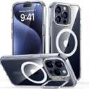 ESR for iPhone 15 Pro Max Case, Compatible with MagSafe, Military-Grade Protective Clear Case for iPhone 15 Pro Max,Built-in Stash Stand Phone Case, Scratch-Resistant Back Cover, Classic Series,Clear