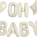 TONIFUL 16 Inch Cream White OH BABY Letter Balloon,OH BABY Ivory White Balloons Sign for Baby Shower, Gender Reveal,Nursery Parties Ideal for Newborn Celebrations for Party Supplies