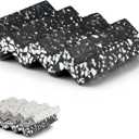 Zig Zag Terrazzo Stone Soap Dish for Bathroom Sink - Concrete Soap Saver for Bar Soap Holder for Shower - Sponge Holder - Self Draining Soap Dish Holder - Kitchen Soap Tray (Black)