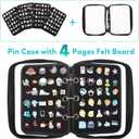 Enamel Pin Display Pages Pin Carrying Case, Pins Collection Storage Organizer Case, Travel Brooch Pin Display Bag (Pins Not Included)