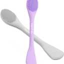 10 x RamPula Silicone Facial Mask Applicator Face Masks Skincare Brush Facial Scrubber Double-Head Lotion Spatula Scoop for Makeup,Foundation,Cream,Lotion,Moisturizer,Gel,Peel,Mud Masks (Purple+Gray)