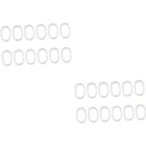 MAGICLULU 48pcs Transparent C-Shaped Shower Curtain Hooks Bath Drape Clips for Smooth Gliding for Bathrooms and Dressing Areas