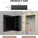 16x24 Medicine Cabinet with Mirror, Aluminum Bathroom Wall Organizer, Pre-Assembled, Center Partition for Tall Bottles, 6 Adjustable Shelves, Soft-Close, Recessed/Surface Mount, Matte Black