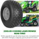 AR-PRO 20x8.00-8 Rear Tire and Wheel Assemblies for Riding Lawn Mowers - 3/4" Borehole, 3.5" Offset Hub and 3/16" Keyway, 4 Ply Tubeless, 965lbs Capacity (Set of 2)