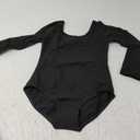 DANSHOW Girls' Team Basic Long Sleeve Leotard for Toddler Gymnastics Dance Ballet (XL (Age:8-10Y), Black)