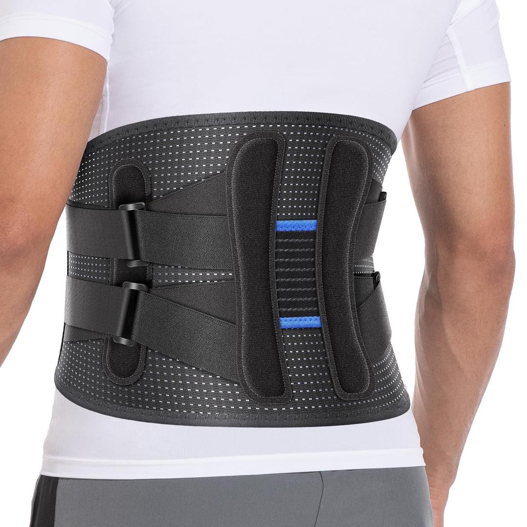 Fit Geno Back Brace for Lower Back Pain Men & Women: Adjustable Lumbar Support Brace for Pain Relief - Breathable Waist Belt for Comfort - 2XL/3XL/4XL