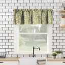 Vintage Floral Window Valance Curtain, William Morris Retro Pomegranate Boho Flower Botanical Plant Window Treatment Valances for Kitchen Living Room Caf Dcor 54'x18', 1 Panel