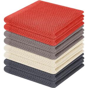 Homaxy 100% Cotton Waffle Weave Kitchen Dish Cloths, Ultra Soft Absorbent Quick Drying Dish Towels, 12 x 12 Inches, 8-Pack, Multicolor