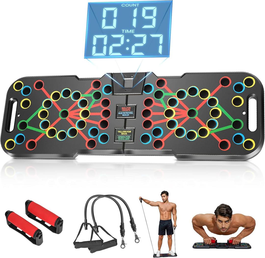 Push Up Board, with Automatic Count & Timer, 41 Push Up Bar, Updated Foam Handles, Portable Home Workout Equipment, Push Up Strength Training Equipment Push Up Board, with Automatic Count & Timer, 41 Push Up Bar, Updated Foam Handles, Portable Home Workout Equipment, Push Up Strength Training Equipment