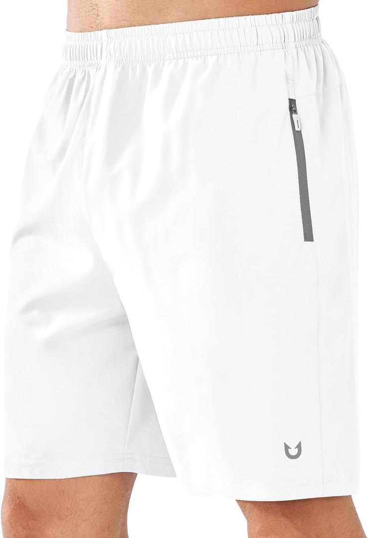 NORTHYARD Men's Athletic Running Shorts Quick Dry Workout Shorts Lightweight Sports Gym Basketball 7"/ 9"/ 5" Hiking Tennis (X-Large, White)