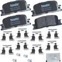 Bendix Priority1 CFC885 Ceramic Rear Brake Pads for Lexus ES300 2003-2002, ES330 2006-2004, Toyota Camry 2006-2002, Highlander 2003-2001