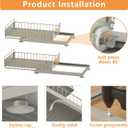 Under Sink Organizer, Single Tier Metal Pull Out Sliding Drawer Shelf for Kitchen Bathroom Cabinet Storage, Sturdy Rack  Gray