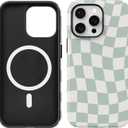 Compatible with iPhone 15 Pro Max Case [Compatible with MagSafe] -Shockproof Protective Slim Soft TPU Cover Phone Case 6.7" (Checkerboard, iPhone 15 Pro Max 6.7")