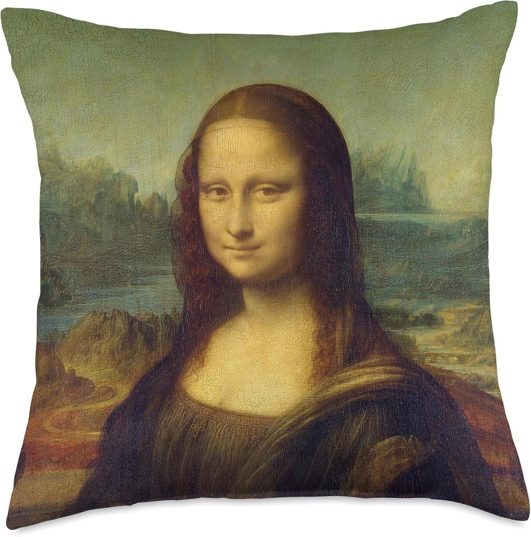 Mona Lisa by Leonardo da Vinci Art Throw Pillow (18x18)