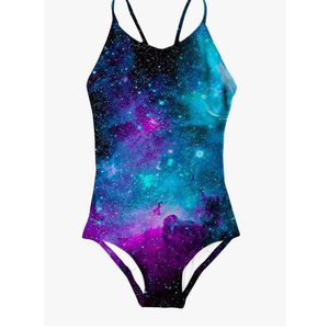 Idgreatim Girls One Piece Swimsuits Quick Dry Beach Swimwear Bathing Suit for Beach, Size 11-12 Years