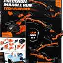 Precision Marble Run - 125 Piece STEM Building Set - Educational Learning Science Toys Kits for Kids Ages 5+ Adults - 3D Marble Maze Construction Game, Christmas Birthday Gifts for Boys, STEM Project