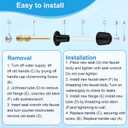 39619 Bathtub Matte Black Shower Knob 3 Piece Replacement Kit and Shower Stem for Price Pfister Verve, Shower Faucet Handle Rebuild Trim Kit, Includes 12H-2H, 12H-2C, 12H-18D Stems, and Flange Base