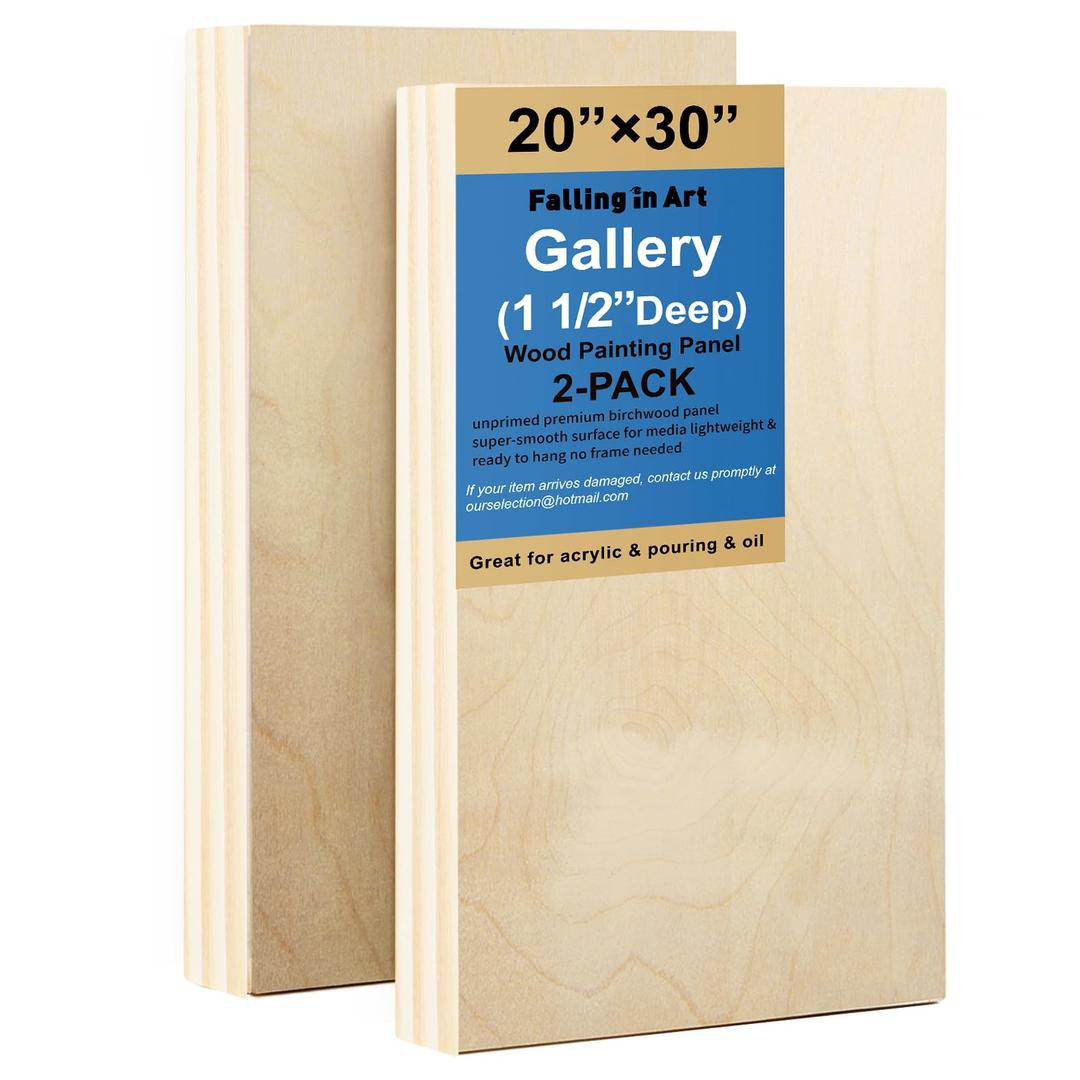 2 Pack 20x30 Unfinished Birch Wood Panels Kit for Painting