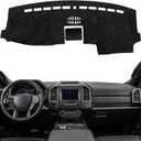 KEYOOG Dashboard Cover Dash Mat Fit for 2020-2015 Fo-rd F-150,2020-2018 Expedition (for W/Dash Center Speaker Models Only),Car Dash Board Mat Anti-Glare Carpet,Non-Slip Pad (Flannel) (Black Embossed)