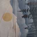 LHIUEM Boho Mountain Framed Canvas Wall Art Set,Forest Pine Tree Wall Decor, Sunrise Misty Wilderness Painting,Watercolor Nature Landscape Artwork for Living Room,Bedroom,Dining Room,Office -16"x24"x3