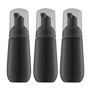 Owlyee 2oz Foam Bottle, Empty Travel Foaming Pump Dispenser for Hand Soap, Lash Cleanser, Shampoo (3PCS, Black)