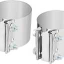 2pcs 5 Inch 5" 5.0 Butt Joint Exhaust Band Clamp Sleeve Stainless Steel 304