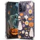 BEIMEITU for iPhone 14 Pro Max Case Halloween Ghost Pumpkin, Cute Butterfly Spider Web Design Women Girls Shockproof Soft TPU Cell Phone Case for iPhone 14 Pro Max Kids Clear