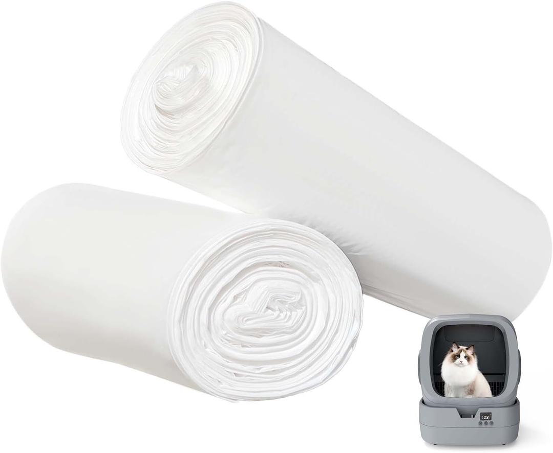 Dedicated to Mintakawa Automatic cat litter box Drawer Liners, Small garbage bag, 20 Count per Roll, 2 Rolls, Tear, Use for Cat litter box, Kitchen, bathroom, and Car Trash Can