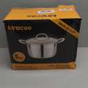 Kirecoo Stainless Steel Stock Pot - 8 Quart Heavy Duty Induction Cooking Pot with Visible Lid for Pasta, Soup, Spaghetti, Nonstick Thick Bottom Big Stockpot, Deep Cookware for Canning, Boiling, Simmer