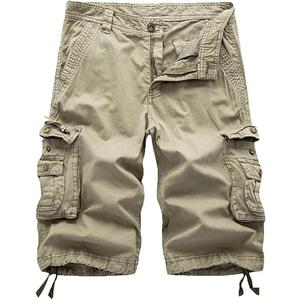 FOURSTEEDS Women's Cotton Loose Fit Zipper Multi-Pockets Twill Bermuda Drawstring Women Cargo Shorts (8, X87 Khaki)
