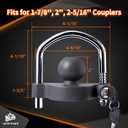 METOWARE Trailer Coupler Lock Universal Adjustable Heavy-Duty Steel Trailer Hitch Lock, Anti Theft Trailer Ball Lock Towing Lock for Towing Caravan Trailer Security Fits 1-7/8",2, 2-5/16" Coupler