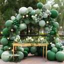 Green Balloon Garland Kit - Double Stuffed Dark Emerald Green Balloon Arch Forest Sage Olive Balloons for Baby Shower Birthday Bridal Wedding Safari Woodland Wild One Party Decor