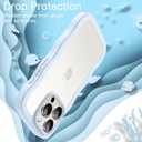 JETech Cute Case for iPhone 15 Pro 6.1-Inch, Wave Frame Curly Shape Shockproof Phone Cover for Women and Girls, Clear Hard PC Back (Blue)