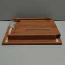 One Step Stool for Adults Seniors with Non-Slip Rubber Stepping Feet, Heavy Duty Wooden Step Stool, 8.7 in Portable Bed Steps for High Beds for Bathroom, Bedroom, Kitchen & Bedside Kids Support (Walnut)