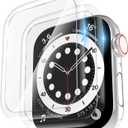 [2 Pack] Tempered Glass Screen Protector 40mm Compatible for Apple Watch Series 6/5/4/ SE 3, EWUONU Full Coverage Waterproof 3D Curved Edge Anti-Scratch Bubble Free HD Clear Screen Film for iWatch Accessories(40mm)