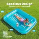 SLOOSH Inflatable Tanning Pool Lounger Float, 85" x 57" Extra Large Pool Floats Adult with Pillow, 4 in 1 Suntan Tub Raft Floatie,Sunbathing Bed Lounge for Water Blow Up Ball Pit Party Gifts, XL-Blue