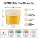 VITEVER 16 Pack Glass Baby Food Storage Containers, 4 oz Baby Food Jars with Plastic Lids, Small Baby Food Maker, Reusable Infant Freezer Container, Microwave, Dishwasher & Freezer Safe, BPA free