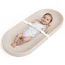 COMOMY Baby Changing Pad for Dresser - Wipeable Changing Pad with Restraining Belt, Waterproof, Soft, Lightweight and Portable, Easy to Clean for On The Go Diaper Change, Oatmeal-Colored