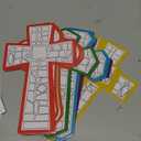 24 Sets Cross Mosaic Sticker Scenes Religious Cross Crafts Kits DIY Christian Sticker Scenes Vbs Art for Religious Gifts Church Christian Party Supplies