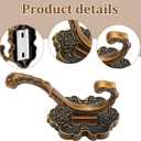 6pcs Vintage Coat Hooks Unique Wall Mount Coat Hooks for Hanging Keys Hats Scarves Robe Bags Antique Aluminum Decorative Wall Hook Hangers for Bathroom Bedroom Entryway (Antique Gold)