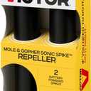 Victor Mole and Gopher Sonic Spike - Outdoor Mole and Gopher Repellent - M9012 - Chemical Free Solution - 2 Pack Sonic Spikes