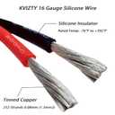 16 Gauge Silicone Wire 50 Feet Black + 50 Feet Red, Flexible 16 AWG Stranded Wire, 252 Strands Tinned Copper Conductor, High Temp Rated 200 - Car, Inverter, Battery, Automotive